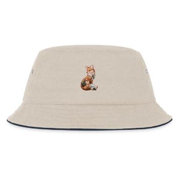 Fuchs dekorativ - Kinder Bucket Hat - Natur/Navy - Vorne
