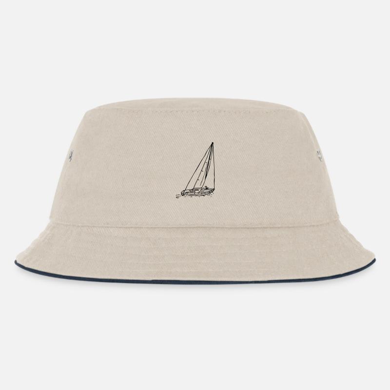 sailboat1 - Kinder Bucket Hat - Natur/Navy