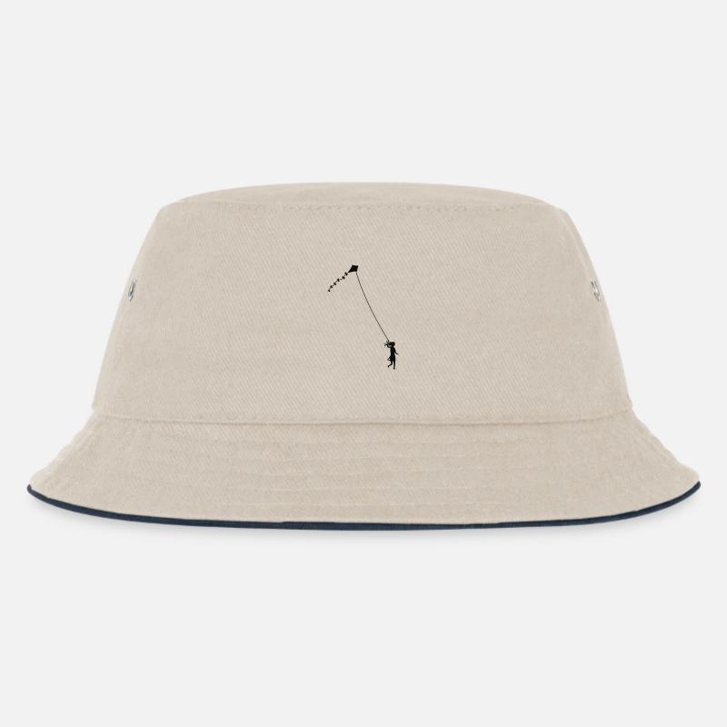 Let´s go fly a kite! - Kinder Bucket Hat - Natur/Navy