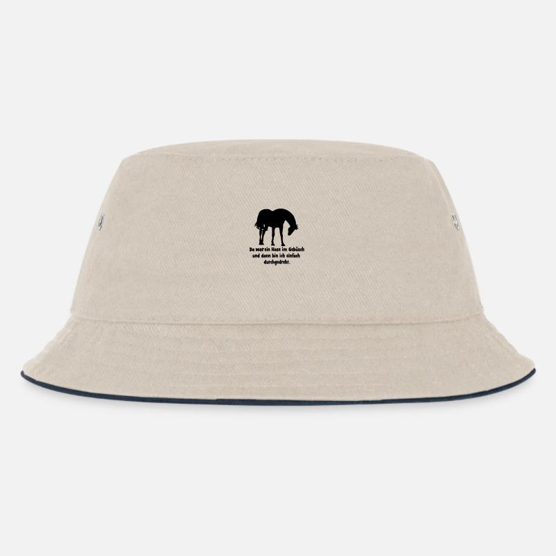 Pferd - Kinder Bucket Hat - Natur/Navy