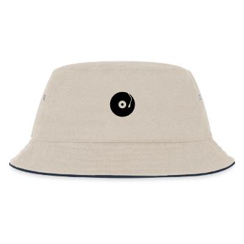 DJ Plattenspieler Turntable Schallplatte Vinyl - Kinder Bucket Hat - Natur/Navy - Vorne
