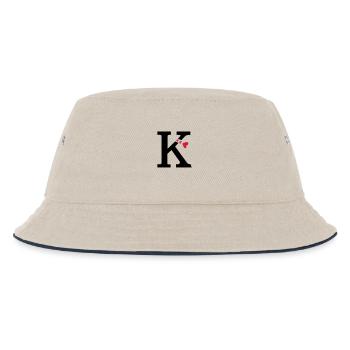 Capital letter K with hearts - Kids’ Bucket Hat - ecru/navy - Front