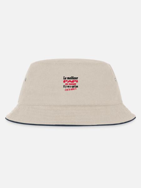 Le meilleur papi du monde c'est le mien !!! - Kids’ Bucket Hat - ecru/navy