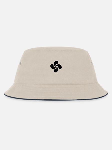 Croix Basque design 1 - Bob Enfant - blanc cassé/bleu marine