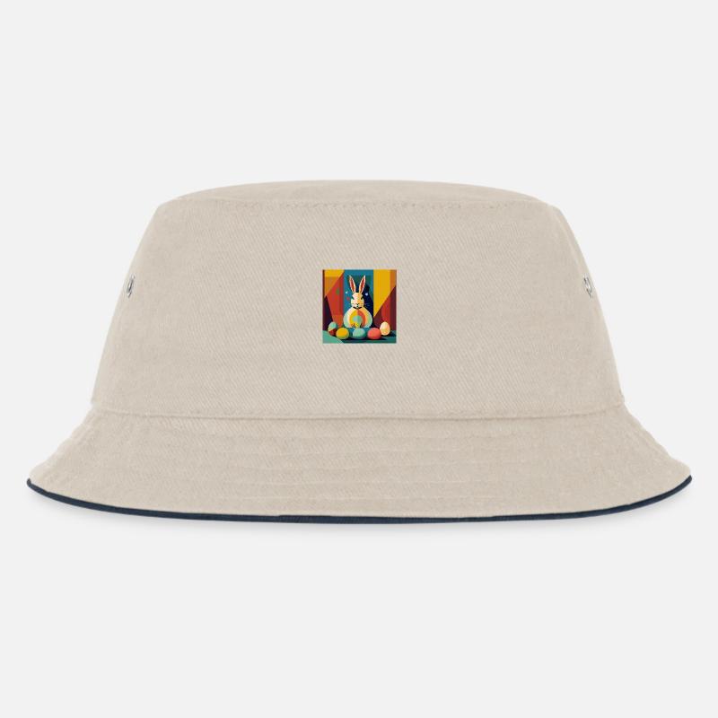 Osterhase No.01 - Kinder Bucket Hat - Natur/Navy