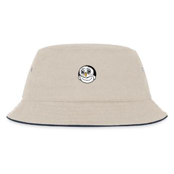 Eule Vogel Uhu Nachtvogel Schleiereule Kauz Comic - Kinder Bucket Hat - Natur/Navy - Vorne