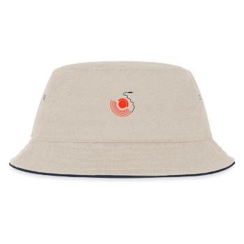 vinyl audio jack v1 (© alteerian) - Kinder Bucket Hat - Natur/Navy - Vorne