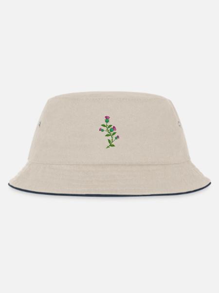scotland thistle flower - Kinder Bucket Hat - Natur/Navy