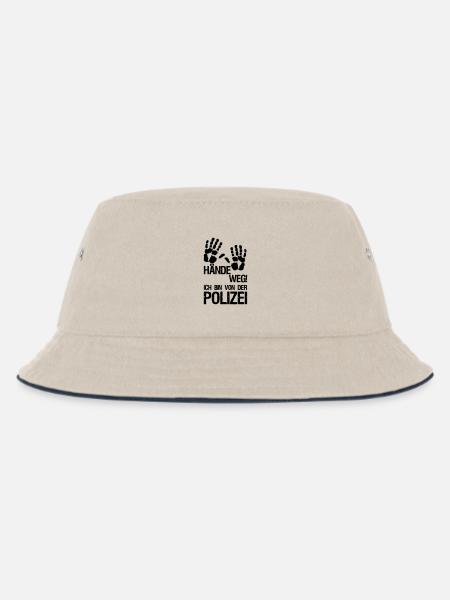 Hände weg Polizei Polizist Beruf Geschenk Spruch - Kinder Bucket Hat - Natur/Navy