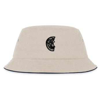 Maske Totem Mond Halb Grinsen Geist Nacht - Kinder Bucket Hat - Natur/Navy - Vorne