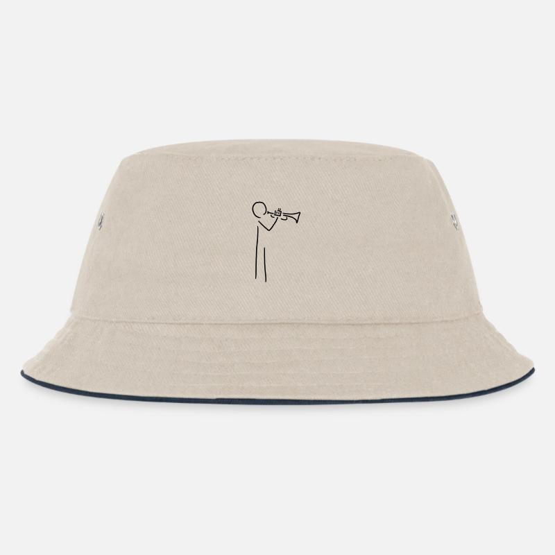 trompeter mit trompete - Kinder Bucket Hat - Natur/Navy