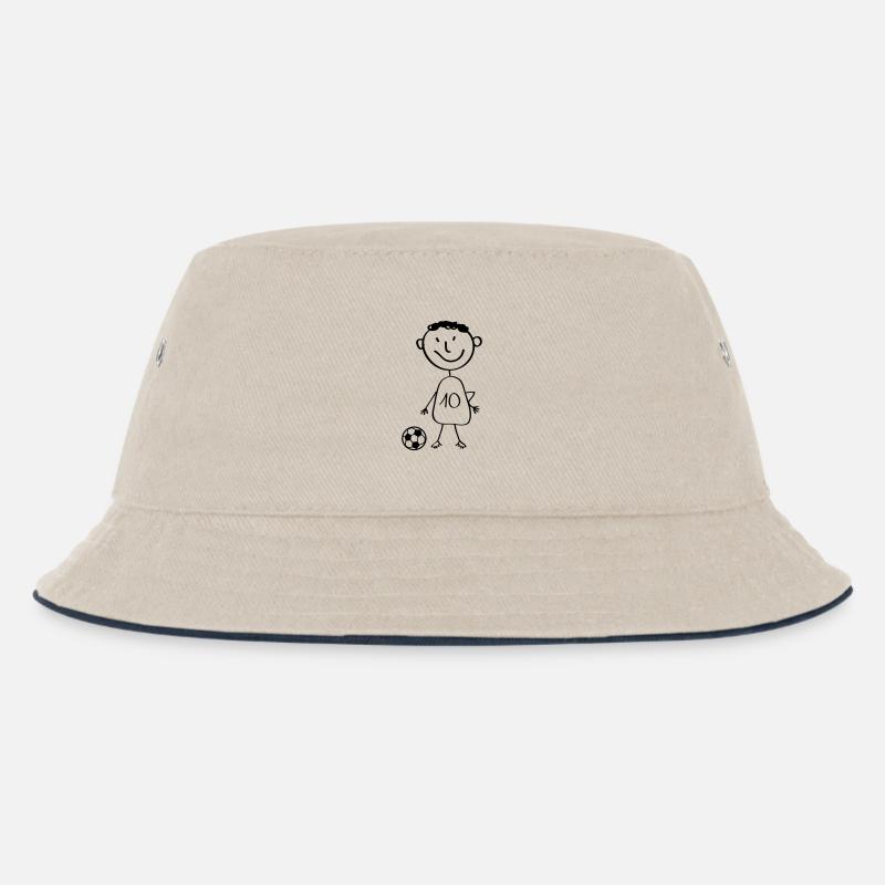 fussballer - Kinder Bucket Hat - Natur/Navy