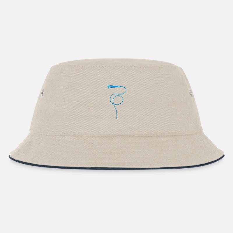 Mikrofon blau - Kinder Bucket Hat - Natur/Navy