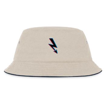 3d elektrisch blitz strom energie starkstrom achtu - Kinder Bucket Hat - Natur/Navy - Vorne