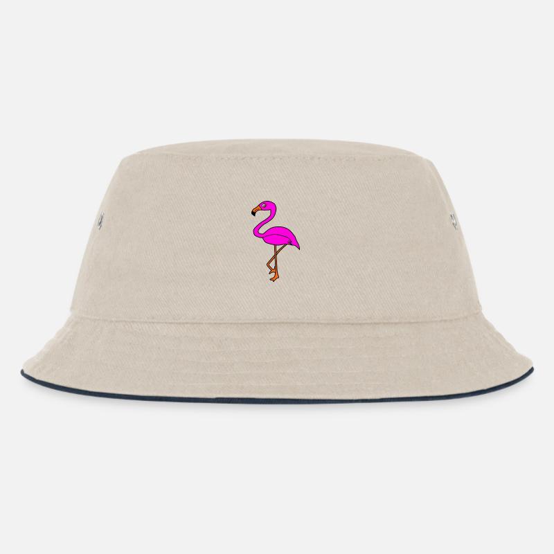 Flamingos Vogel Vögelchen Tiere Geschenk - Kinder Bucket Hat - Natur/Navy
