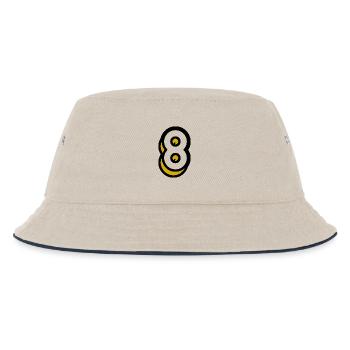 8. 8 YEARS. 8TH ANNIVERSARY. BIRTHDAY 8 YEARS - Kids’ Bucket Hat - ecru/navy - Front