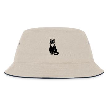 Tuxedo Cat - Kids’ Bucket Hat - ecru/navy - Front