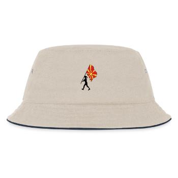 Flag North Macedonia woman walking - Kids’ Bucket Hat - ecru/navy - Front