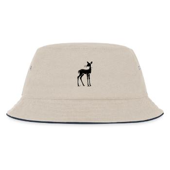 Anmutiges Rehkitz im Silhouetten-Stil - Kinder Bucket Hat - Natur/Navy - Vorne