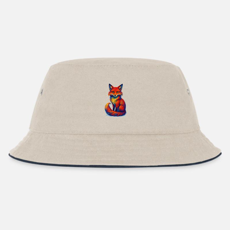fuchs tier - Kinder Bucket Hat - Natur/Navy