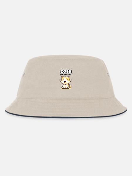 Pixel Art Niedlicher Shiba Inu - Kinder Bucket Hat - Natur/Navy