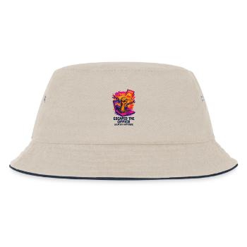Homeoffice – Flucht aus dem Büro - Kinder Bucket Hat - Natur/Navy - Vorne