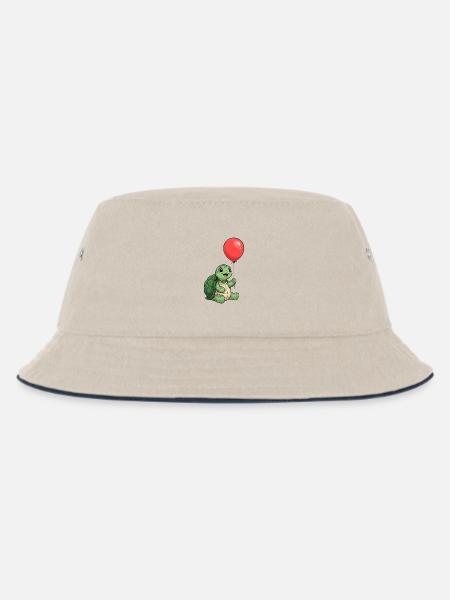 Turtle Kids T-Shirt mit rotem Ballon – Schildkröte - Kinder Bucket Hat - Natur/Navy