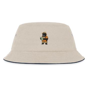 Gorilla Reisender im Hawaii Hemd - Kinder Bucket Hat - Natur/Navy - Vorne