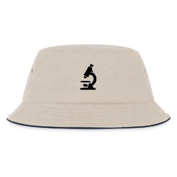 Microscope Black Science Symbol Gift - Kids’ Bucket Hat - ecru/navy - Front