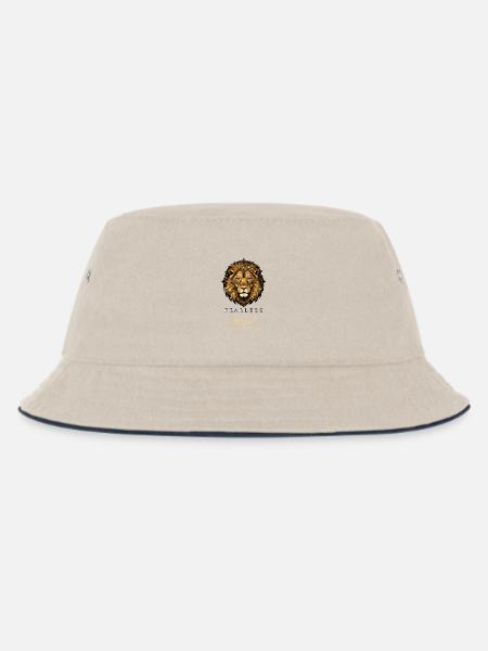 Furchtloser Geist – Löwenmotivationsdesign - Kinder Bucket Hat - Natur/Navy