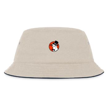 Sir Bird Top Hat Monocle Glasses Rich Mr. - Kids’ Bucket Hat - ecru/navy - Front