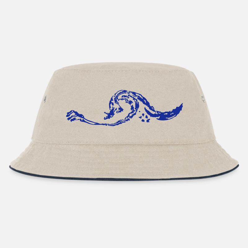 Welle - Kinder Bucket Hat - Natur/Navy