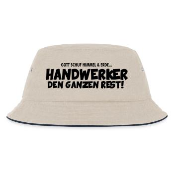 Gott schuf Himmel und Erde - Handwerker den Rest - Kinder Bucket Hat - Natur/Navy - Vorne