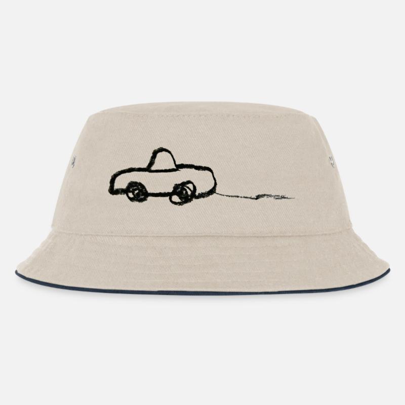 Auto - Kinder Bucket Hat - Natur/Navy
