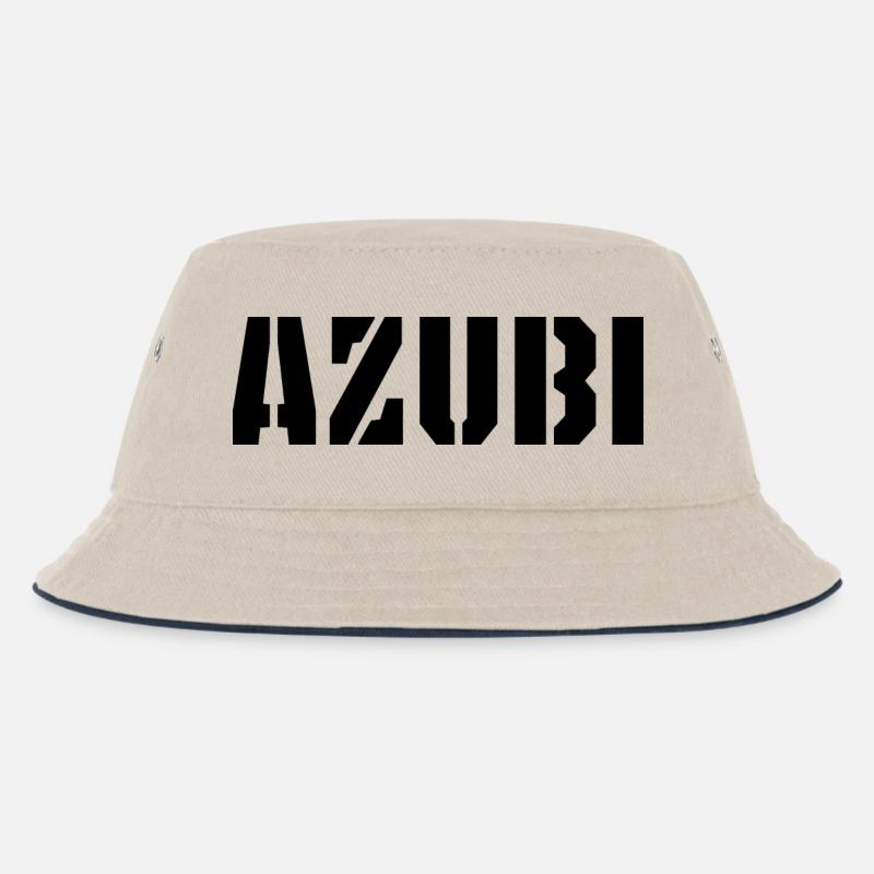 Azubi Tshirt - Kinder Bucket Hat - Natur/Navy