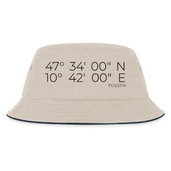 Koordinaten Füssen - Kinder Bucket Hat - Natur/Navy - Vorne