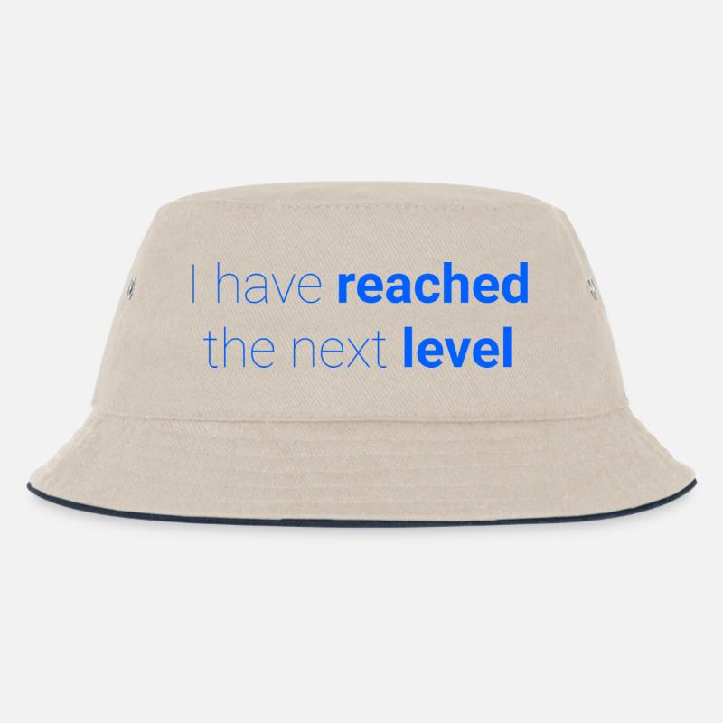 Abstraktes Kontrastmuster zur Selbstdarstellung - Kinder Bucket Hat - Natur/Navy