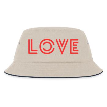 Love - Kinder Bucket Hat - Natur/Navy - Vorne