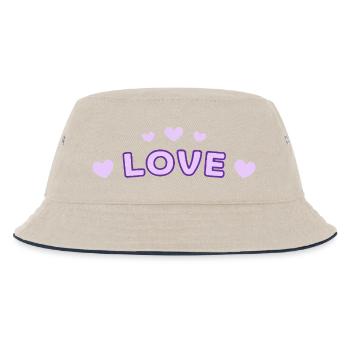 Liebe Purple Heart Tippfehler - Kinder Bucket Hat - Natur/Navy - Vorne