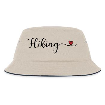 Hiking Heart Typography - Kids’ Bucket Hat - ecru/navy - Front