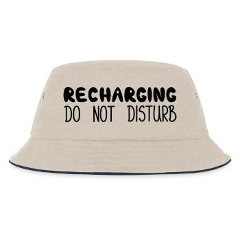 Recharging Do Not Disturb, Black - Kids’ Bucket Hat - ecru/navy - Front