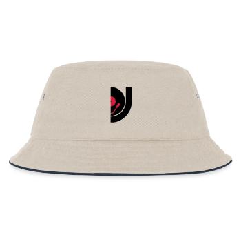 DJ Record Vinyl Plate - Kids’ Bucket Hat - ecru/navy - Front