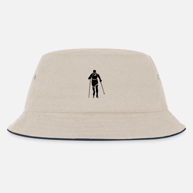 Ski Langlauf - Kinder Bucket Hat - Natur/Navy