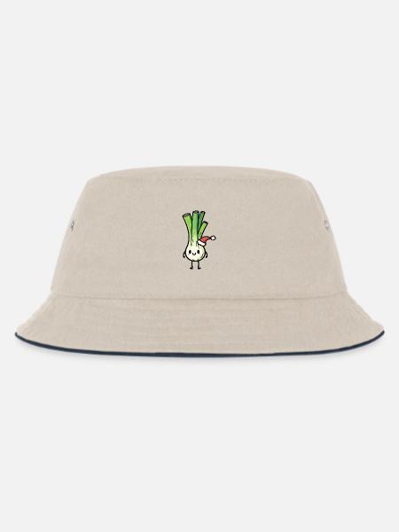 Poireau kawaii avec chapeau de père Noël - Bob Enfant - blanc cassé/bleu marine
