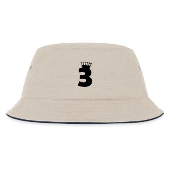 3_krone - Kinder Bucket Hat - Natur/Navy - Vorne