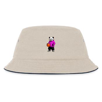 Basketball Panda - Kinder Bucket Hat - Natur/Navy - Vorne