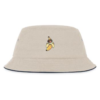 Dackel Banane - Kinder Bucket Hat - Natur/Navy - Vorne