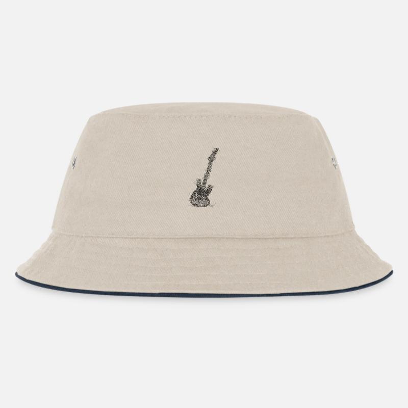 Lower Scribble - Kids’ Bucket Hat - ecru/navy