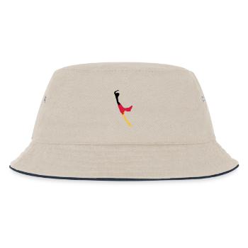 Sylt Puzzle - schwarz rot gold - Kinder Bucket Hat - Natur/Navy - Vorne