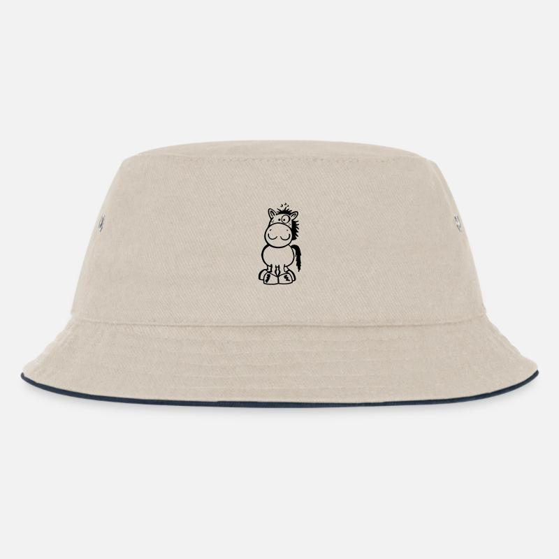 Kleines Pferdchen - Kinder Bucket Hat - Natur/Navy